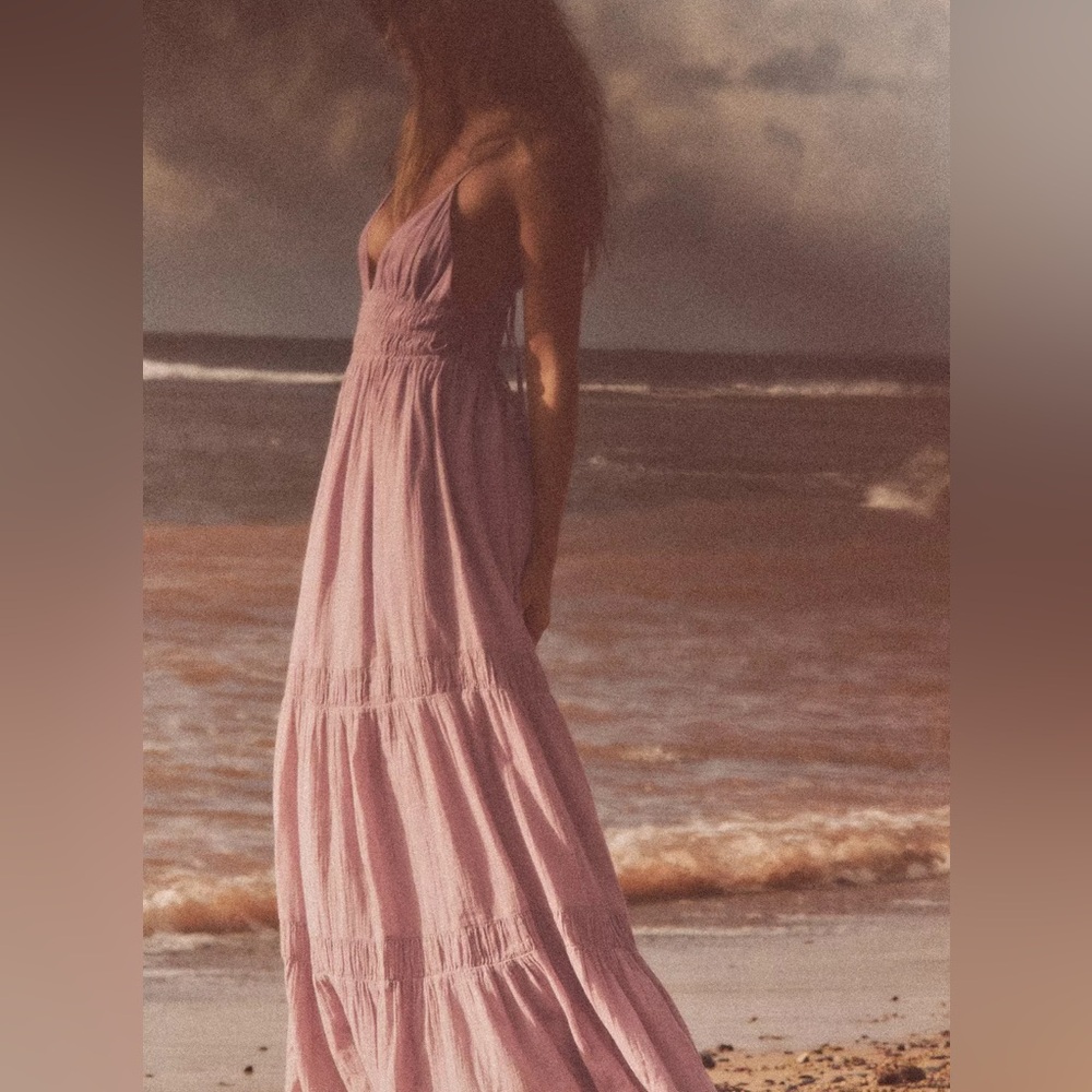 (NWT) Zara - pink cotton gauze maxi dress - Picture 3 of 8